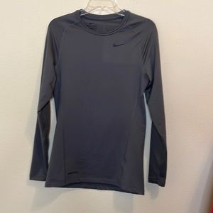 Nike Dri Fit Gray Long Sleeve Slim Fit Shirt Size Small